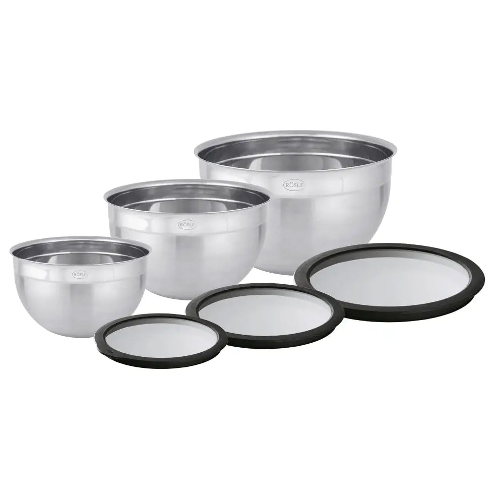 Набір мисок 3 шт. зі скляними кришками (Ø 8 12 16 см) RÖSLE 132054 - Bowl