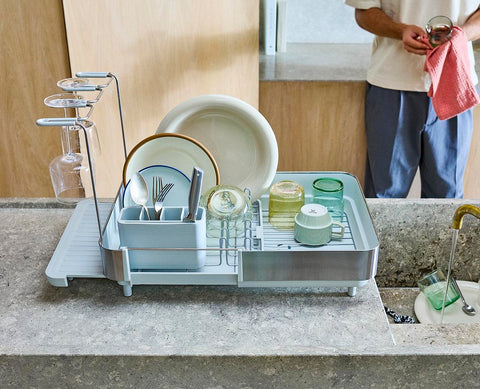 Розширювана сушарка для посуду Extend Steel Plus з підставкою для винних келихів Joseph Joseph 6500041