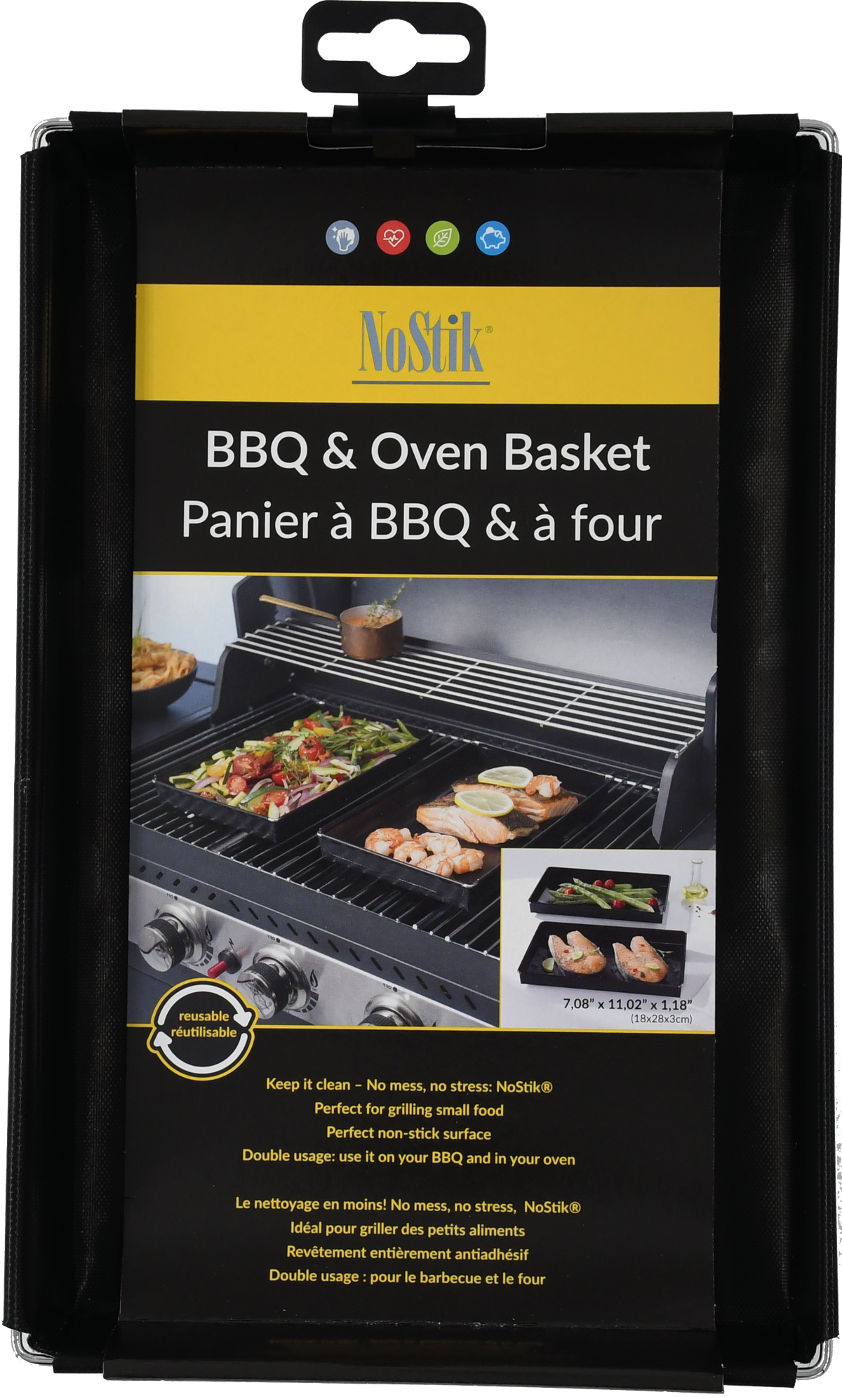 Тефлоновий багаторазовий маленький лоток 1.5 л для барбекю BBQ Tray NoStik 19.054