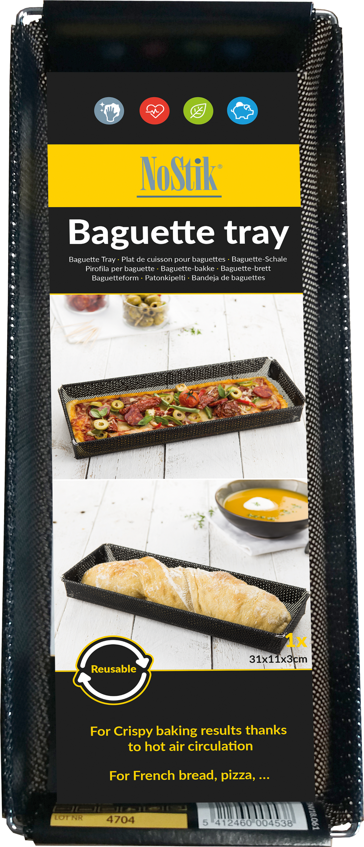 Тефлоновий багаторазовий сітчастий багетний лоток Crisp NoStik 18.061