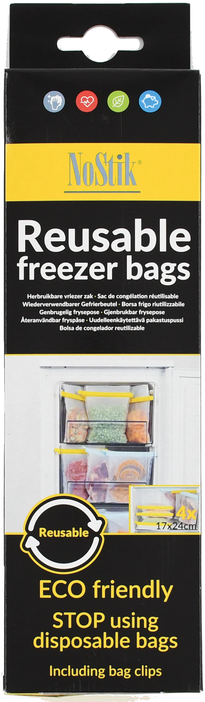 Багаторазові пакети для заморожування – набір із 4 шт. Freezer Bags NoStik 18.037