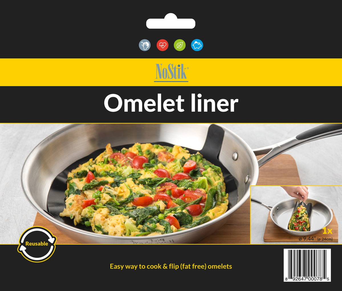 Тефлоновий багаторазовий вкладиш для омлету Bake & Fry NoStik  19.007