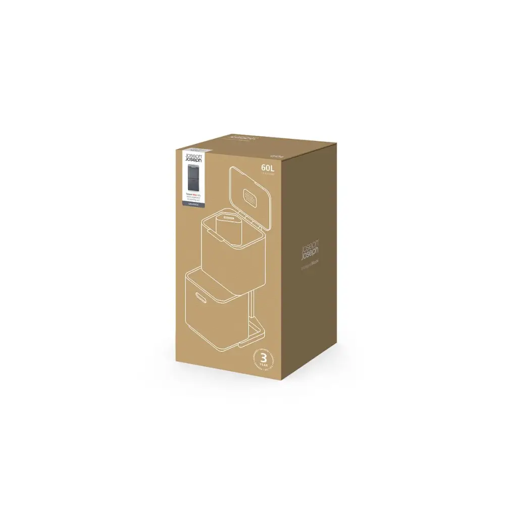 Контейнер для сміття та вторинної сировини Totem Max (60 л) сірий Joseph Joseph 30062
