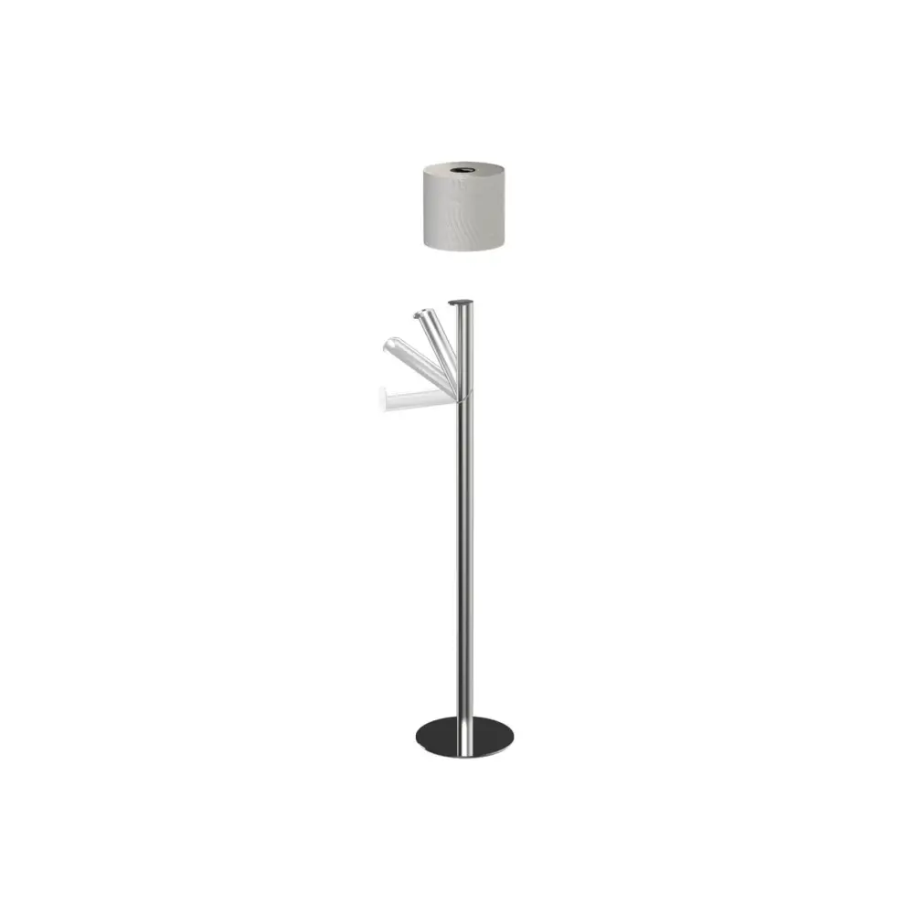 Подставка для туалетной бумаги EasyStore™ Luxe 2-в-1 из нержавеющей стали 70594 - Туалетный ершик