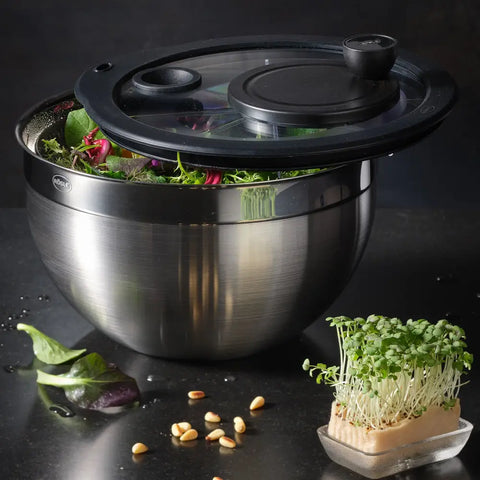 Центрифуга для миття салату зі скляною кришкою Ø 24 см RÖSLE 160695 / 15695